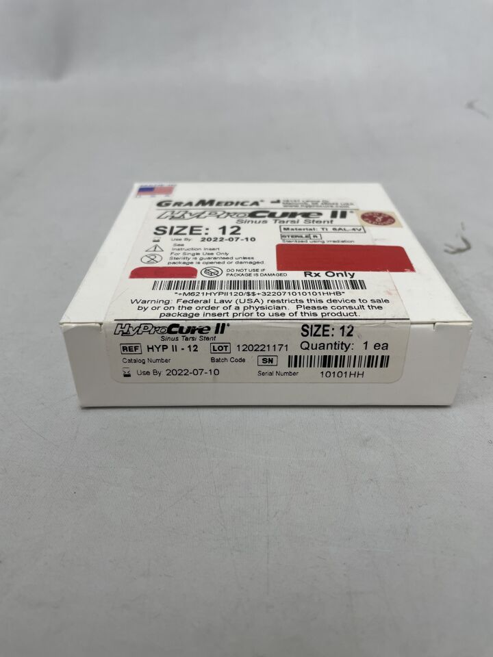HYPII-12 - GRAMEDICA - HyProCure II Sinus Tarsi Stent, Size - 12, (BX/1) - ( Expiry Date: 2022-07-10 )