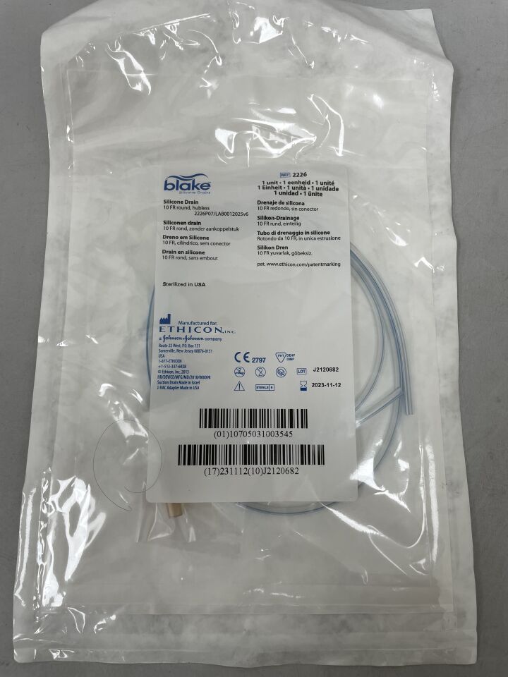2226 - ETHICON - Blake Hubless Round Silicone Drain, 10Fr, (EA) - ( Expiry Date: 2023-11-12 )