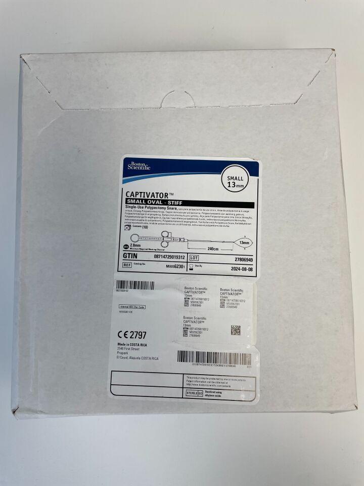 6230 - BOSTON SCIENTIFIC - CAPTIVATOR SMALL OVAL Stiff Single-Use Polypectomy Snare 13mm , () - ( Expiry Date: 2024-08-08 )