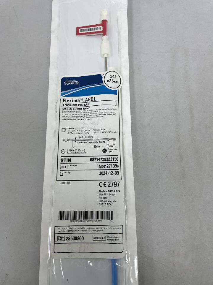27139 - BOSTON SCIENTIFIC - Flexima APDL Drainage Catheter System, Locking Pigtail, 14F X 25cm, () - ( Expiry Date: 2024-12-09 )