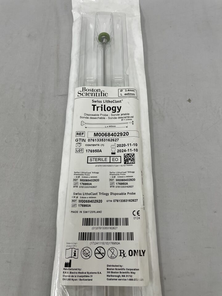 840292 - BOSTON SCIENTIFIC - Swiss LithoClast Trilogy Disposable Probe - 3.4 x 445mm, () - ( Expiry Date: 2024-11-10 )
