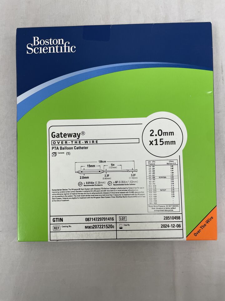 207221520 - BOSTON SCIENTIFIC - Gateway OTW PTA Balloon Catheter - 2.0mm x 15mm, (BX/1) - ( Expiry Date: 2024-12-06 )