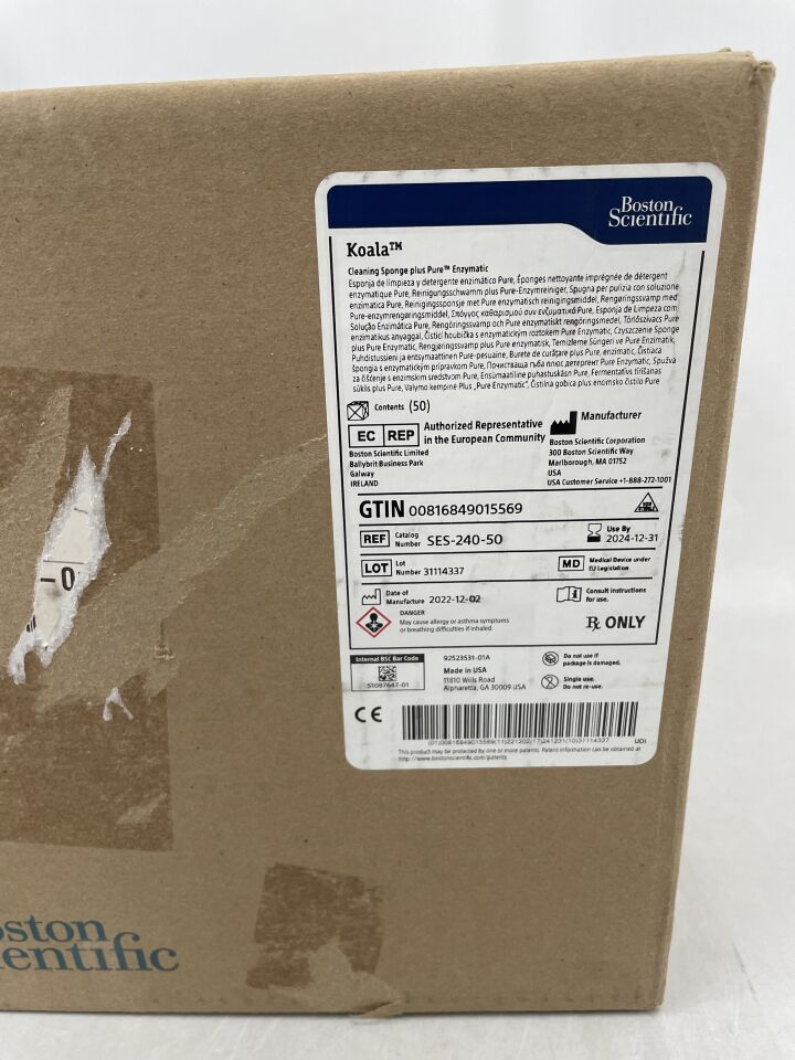 SES-240 - BOSTON SCIENTIFIC - Koala Cleaning Sponge Plus Pure Enzymatic, (CS/50) - ( Expiry Date: 2024-12-31 )