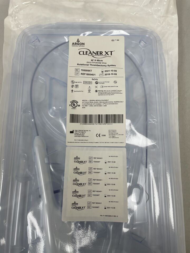 700009XT - ARGON MEDICAL - Cleaner XT Rotational Thrombectomy System - 6Fr x 65cm, () - ( Expiry Date: 2021-10-08 )