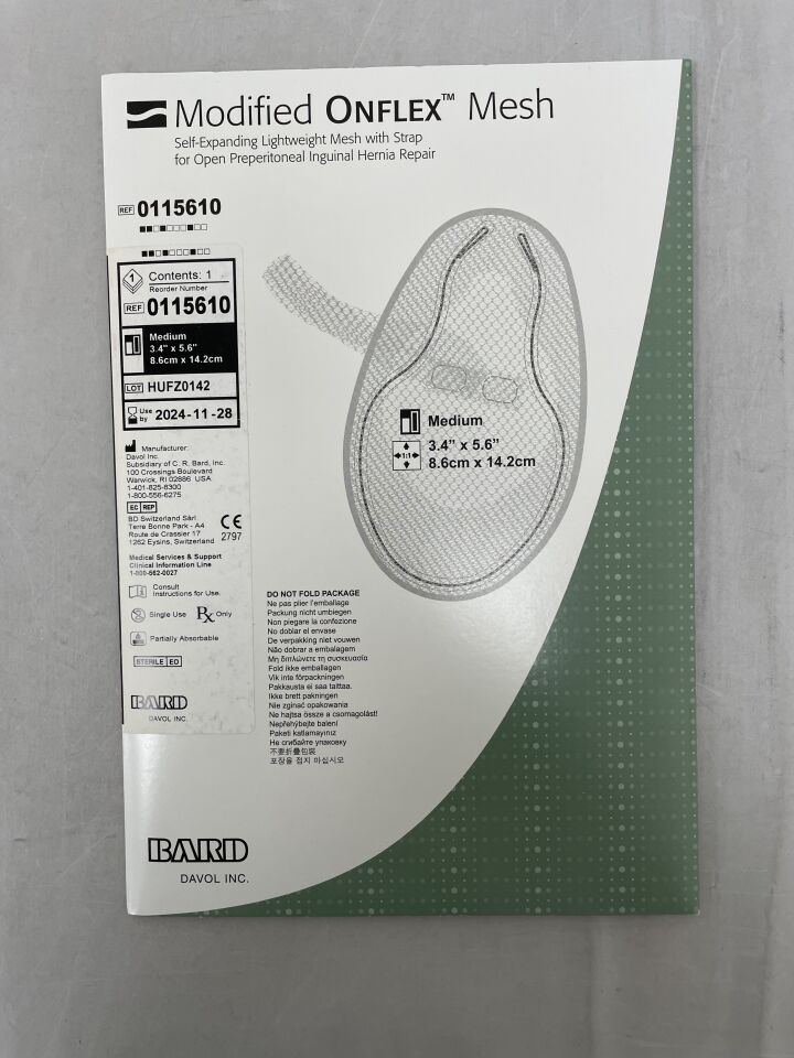 115610 - BARD - Modified OnFlex Mesh, Medium 8.6cm x 14.2cm, (BX/1) - ( Expiry Date: 2024-11-28 )