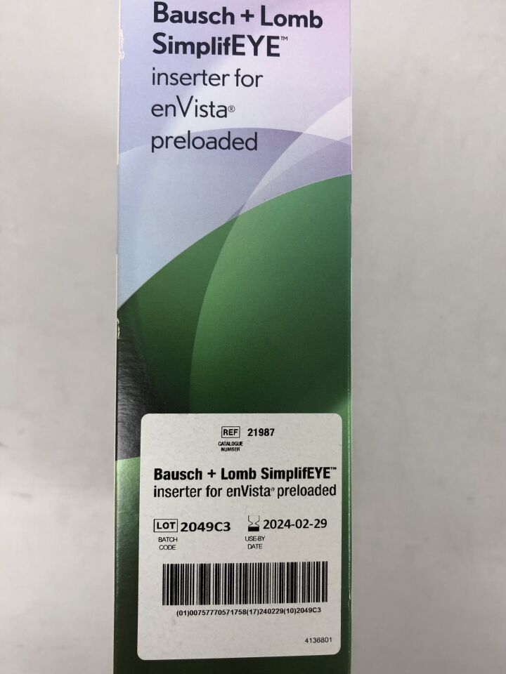 21987 - BAUSCH & LOMB - SimplifEYE inserter for enVista Preloaded, (BX/8) - ( Expiry Date: 2025-02-28 )