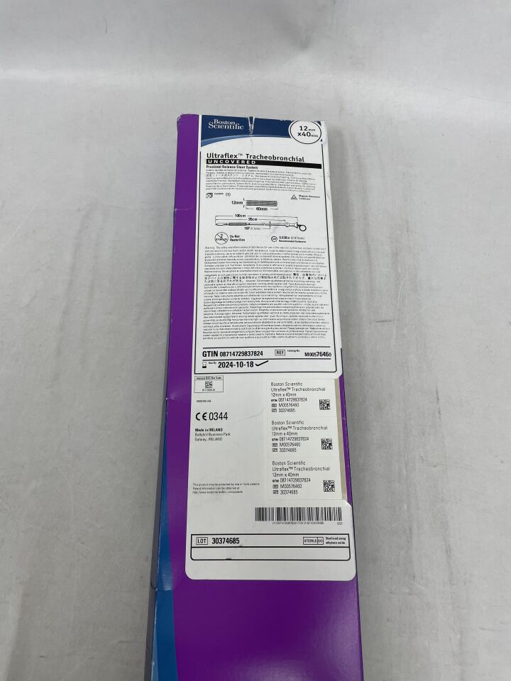 7646 - BOSTON SCIENTIFIC - Ultraflex Tracheobronchial Uncovered Proximal Release Stent System - 12mm x 40mm, (BX/1) - ( Expiry Date: 2024-10-18 )