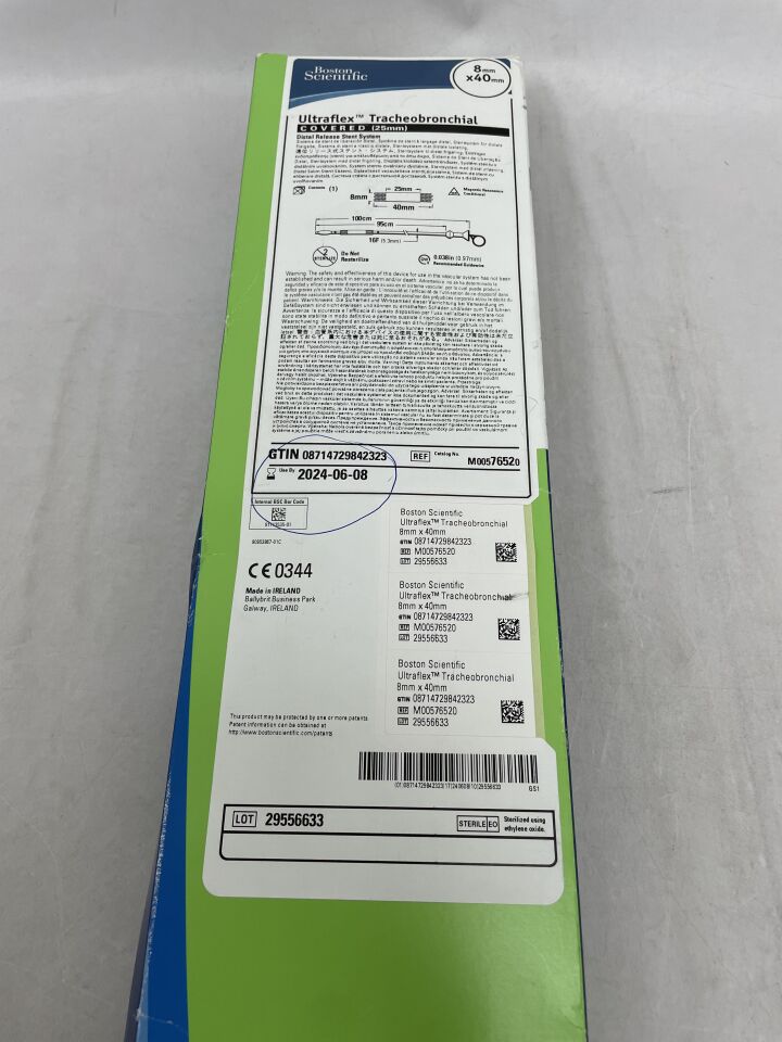 7652 - BOSTON SCIENTIFIC - Ultraflex Tracheobronchial Covered Distal Release Stent System - 8mm x 40mm, (BX/1) - ( Expiry Date: 2024-06-08 )