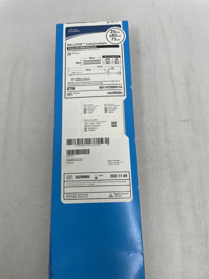 40432 - BOSTON SCIENTIFIC - WALLSTENT Endoprosthesis Self-Expanding Stent - Tracheobronchial - 20mm x 80mm x 75cm, (BX/1) - ( Expiry Date: 2022-11-04 )