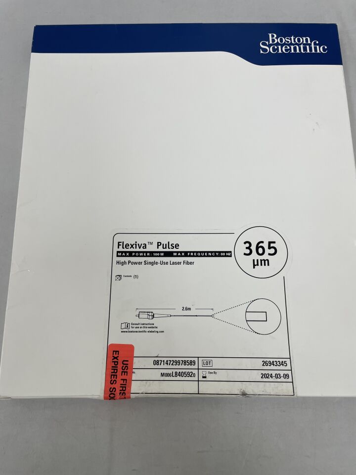 L840592 - BOSTON SCIENTIFIC - Flexiva Pulse High Power Single-Use Laser Fiber - 100W x 80HZ - 2.6m x 365µm, (BX/1) - ( Expiry Date: 2024-03-29 )