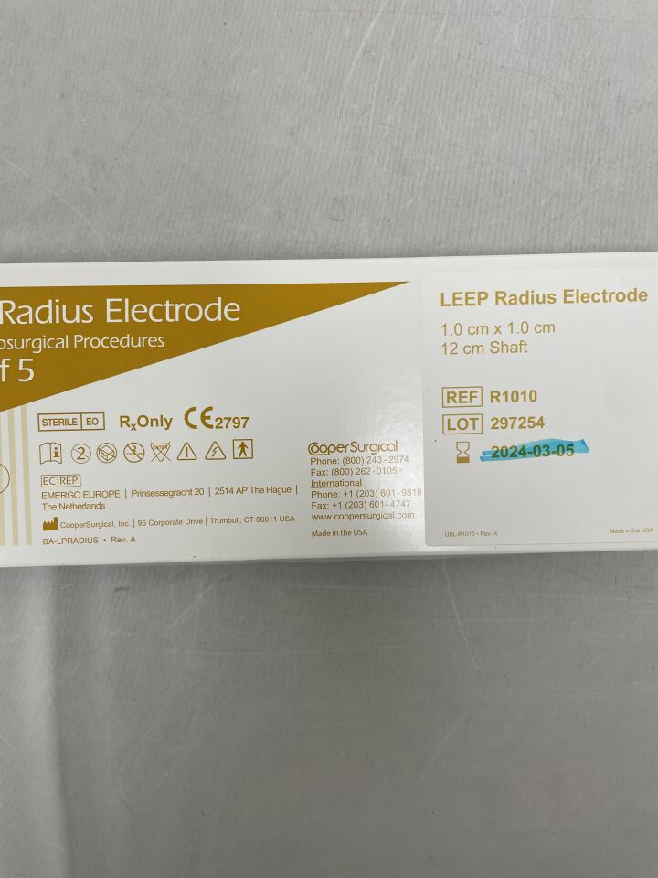 R1010 - COOPER SURGICAL - Cooper Surgical LEEP Medium Radius Loop Electrode 1.0cm x 1.0cm, (BX/5) - ( Expiry Date: 2024-03-05 )