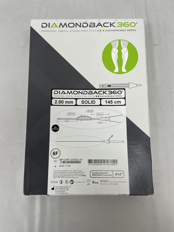 DBP-CART-200SOL145 - CSI - Diamondback 360 Peripheral Orbital Atherectomy Cartridge, Exchangeable Series, 2.0mm, Solid, 145cm, (BX/1) - ( Expiry Date: 2024-10-31 )