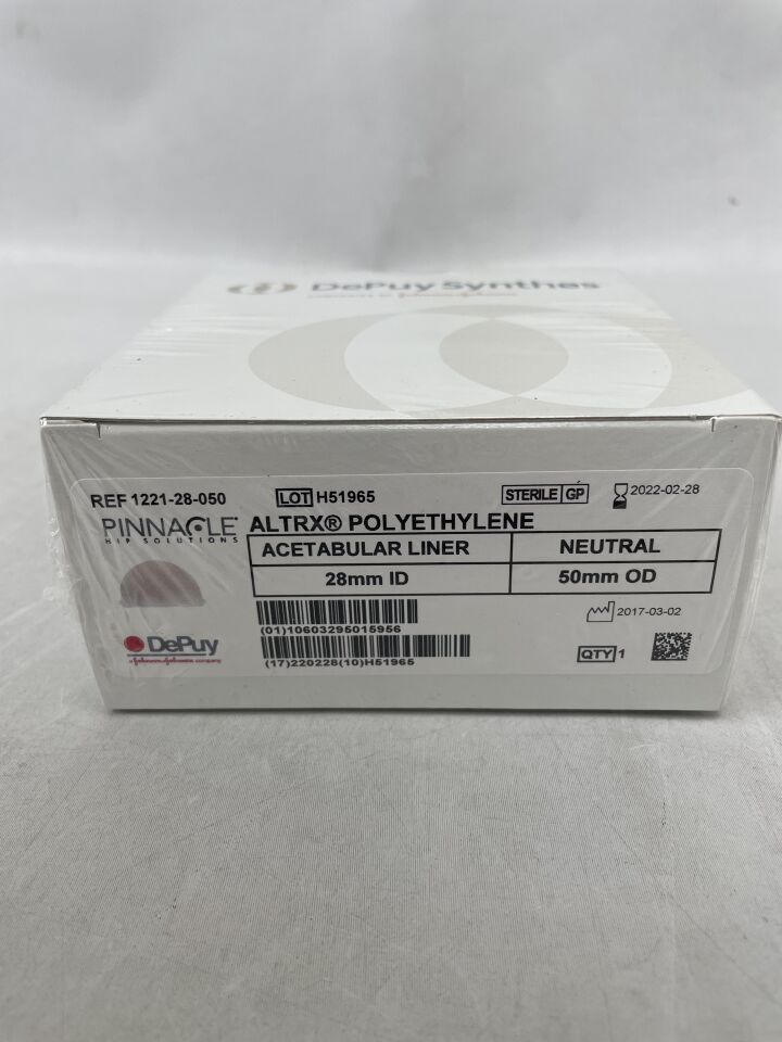 1221-28-050 - DEPUY - Pinnacle ALTRX Polyethylene Acetabular Liner, Neutral, 28 x 50mm , (BX/1) - ( Expiry Date: 2022-02-28 )