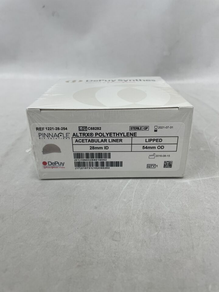 1221-28-254 - DEPUY - Pinnacle ALTRX Polyethylene Acetabular Liner, Lipped, 28 x 54mm , (BX/1) - ( Expiry Date: 2021-07-31 )