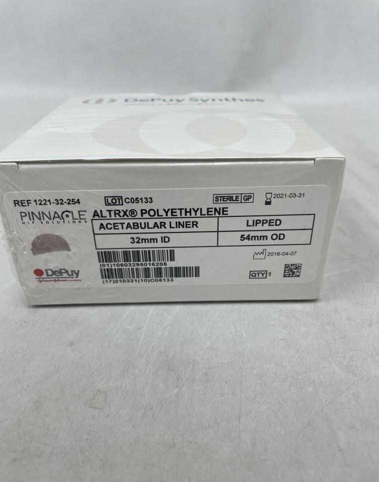 1221-32-254 - DEPUY - Pinnacle ALTRX Polyethylene Acetabular Liner, Lipped, 32 x 54mm , (BX/1) - ( Expiry Date: 2021-03-31 )