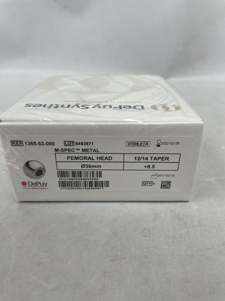 1365-53-000 - DEPUY - M-SPEC METAL Femoral Head, 36mm, +8.5, (BX/1) - ( Expiry Date: 2022-02-28 )