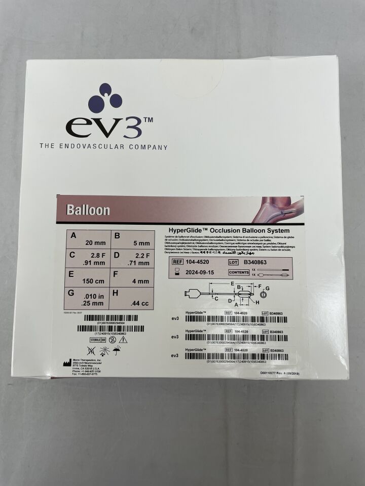 104-4520 - EV3 - HyperGlide Occlusion Balloon System - 5mm x 20mm, (BX/1) - ( Expiry Date: 2024-09-15 )
