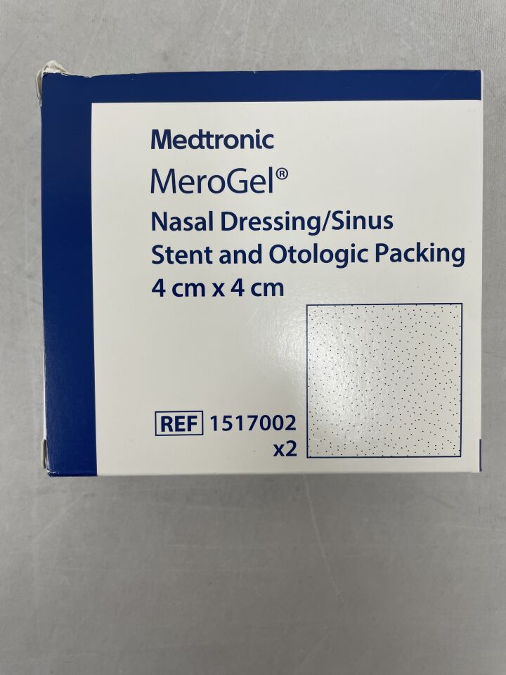 1517002 - MEDTRONIC - Merogel Nasal Dressing/Sinus Stent and Otologic Packing, 4x4cm, (BX/2) - ( Expiry Date: 2023-04-06 )