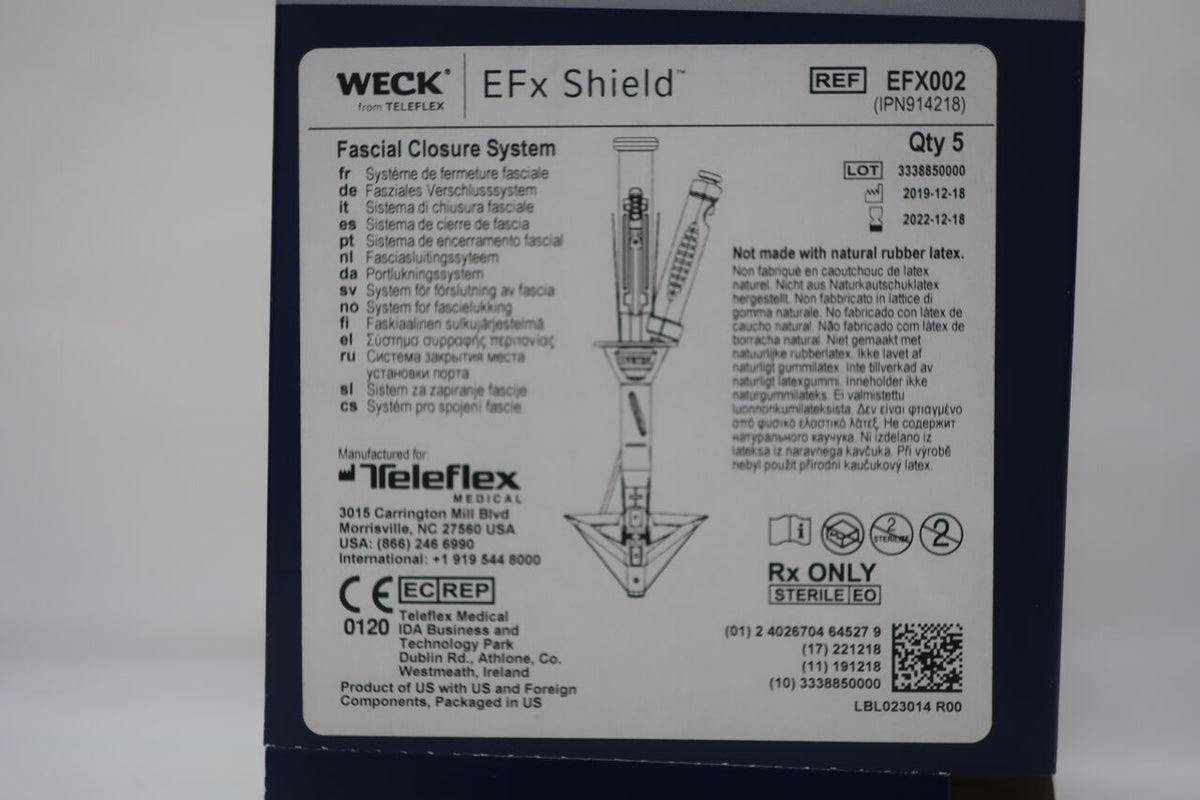 EFX002 - TELEFLEX - EFx Shield Fascial Closure System, 0 Size, (BX/5)