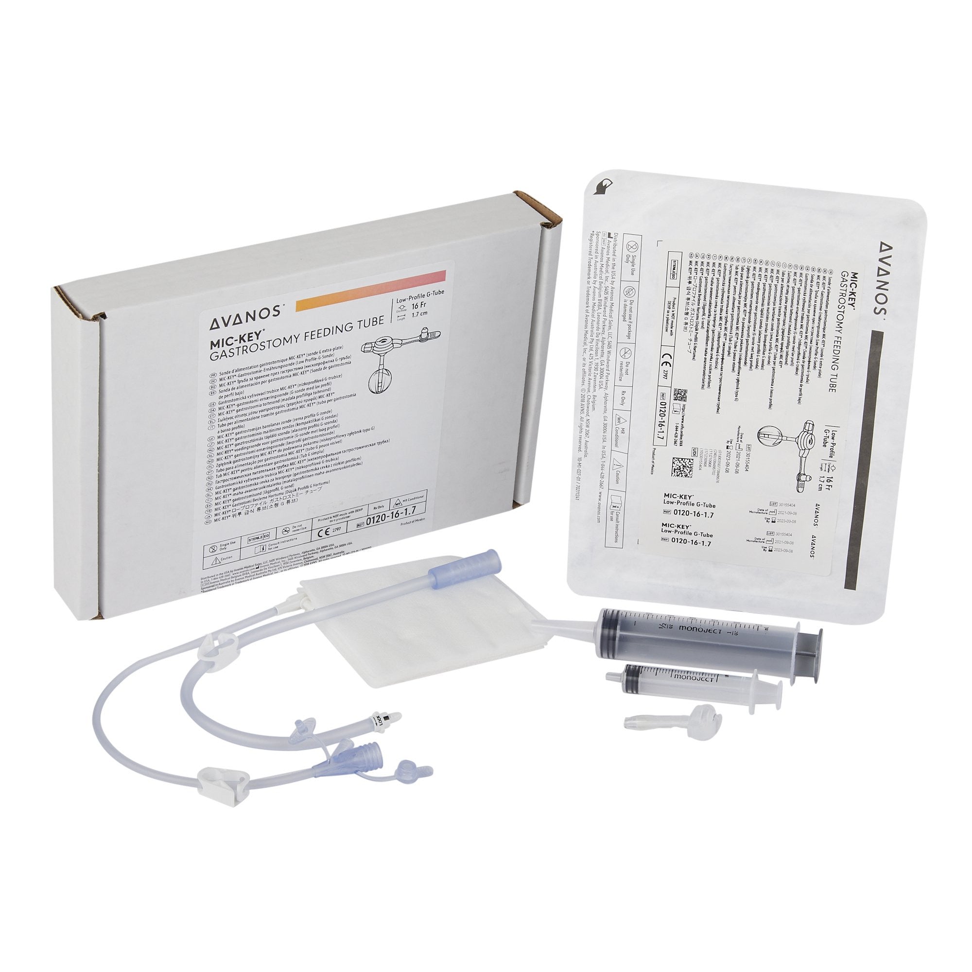 315261 - MIC - MIC-Key Low Profile Gastrostomy Tube Kit 16 Fr. 1.7 cm Tube Silicone Sterile, 0120-16-1.7, Pack of 1, (EA)