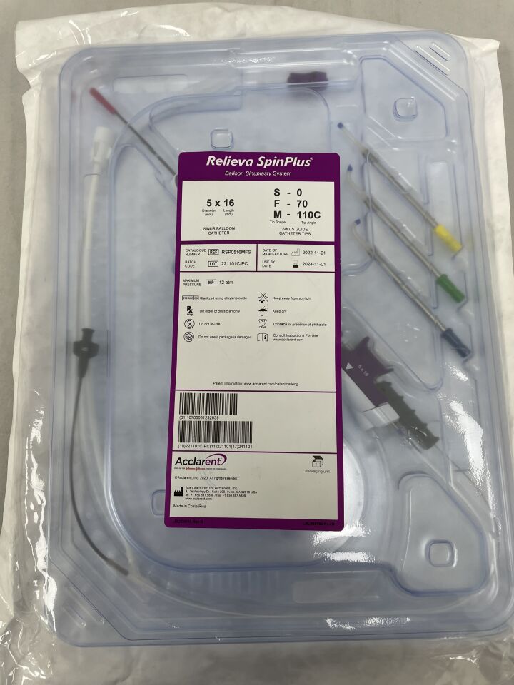 RSP0516MFS - ACCLARENT - Relieva Spinplus Balloon Sinuplasty System, 5 dia. x 16 mm Length, (EA) - ( Expiry Date: 2024-11-01 )