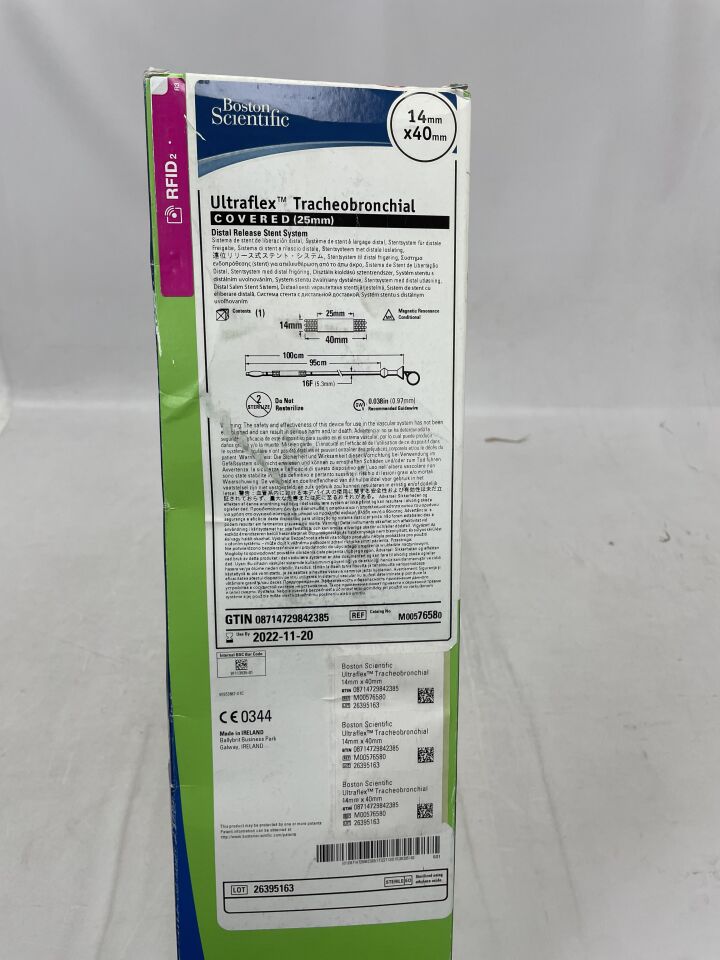 7658 - BOSTON SCIENTIFIC - Ultraflex Tracheobronchial Covered Distal Release Stent System - 14mm x 40mm, (BX/1) - ( Expiry Date: 2022-11-20 )
