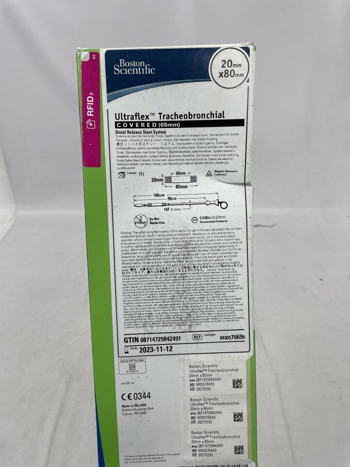 7669 - BOSTON SCIENTIFIC - Ultraflex Tracheobronchial Covered Distal Release Stent System - 20mm x 80mm, (BX/1) - ( Expiry Date: 2023-11-12 )