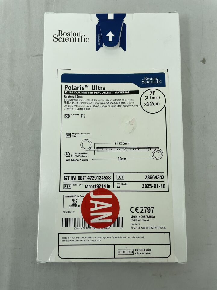 192141 - BOSTON SCIENTIFIC - Polaris Ultra Ureteral Stent - Dual Durometer Percuflex Material - 7Fr x 22cm, (BX/1) - ( Expiry Date: 2025-01-10 )