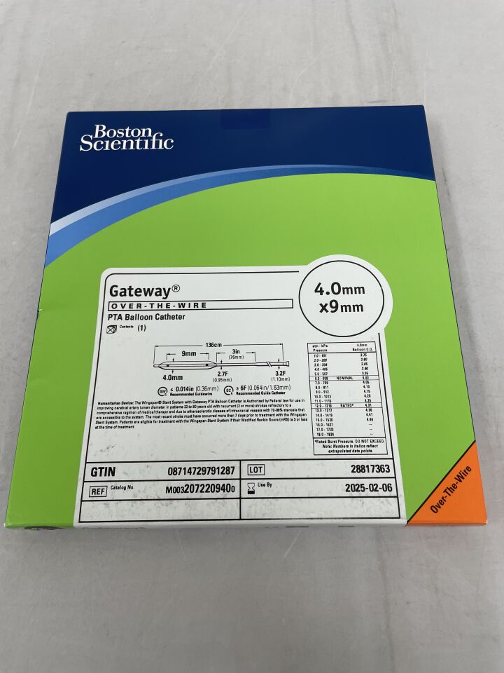 207220940 - BOSTON SCIENTIFIC - Gateway OTW PTA Balloon Catheter - 4.0mm x 9mm, (BX/1) - ( Expiry Date: 2025-02-06 )