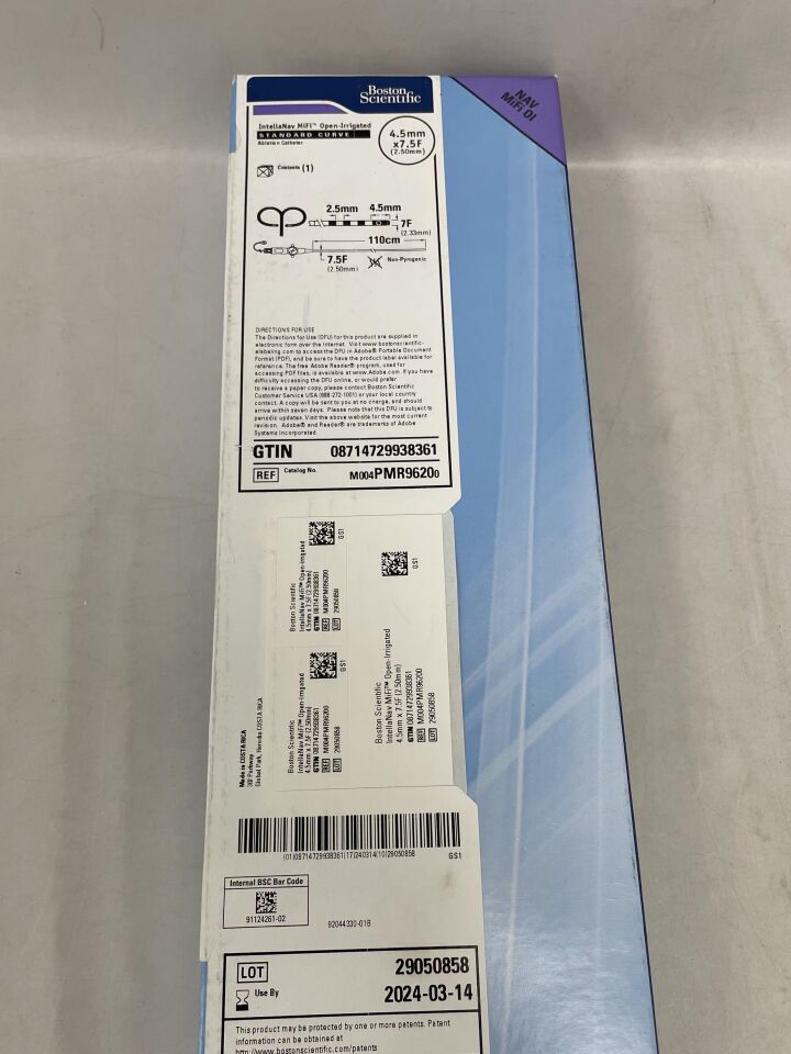 PMR9620 - BOSTON SCIENTIFIC - INTELLANAV MiFi Open-Irrigated Ablation Catheter - 2.5mm - Standard Curve - 7.5Fr x 4.5mm, (M004PMR96200), (BX/1) - ( Expiry Date: 2024-06-15 )