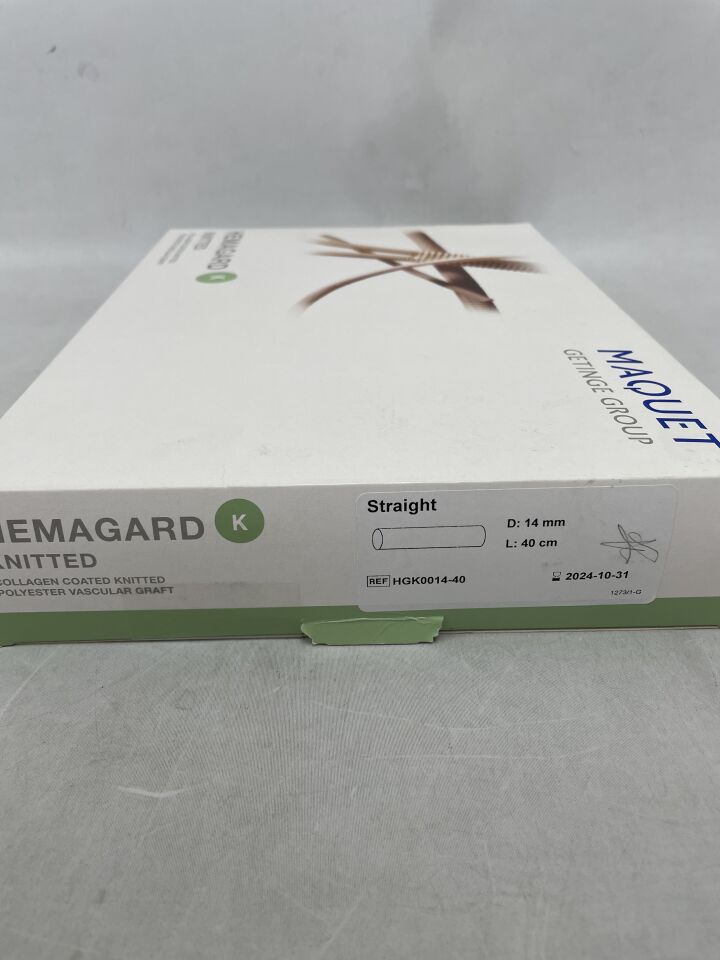 HGK0014-40 - MAQUET - Hemagard Knitted Vascular Graft, Straight 14mm x 40cm, (BX/1) - ( Expiry Date: 2024-10-31 )