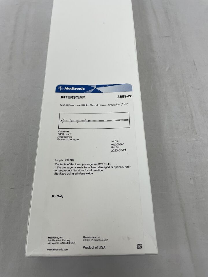 3889-28 - MEDTRONIC - InterStim Quadripolar Lead Kit for Sacral Nerve Stimulation (SNS), 28cm, (BX/1) - ( Expiry Date: 2023-05-21 )