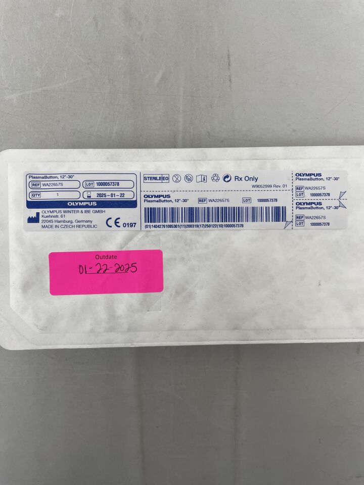 WA22657S - OLYMPUS - PlasmaButton HF-Resection Electrode For OES Pro Resectoscope, 24 Fr Size, 12 to 30° Button Tip, (EA) - ( Expiry Date: 2025-01-22 )