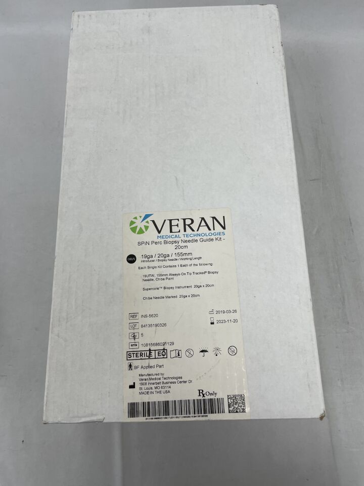 INS-5620 - VERAN MEDICAL - SPiNPerc Biopsy Needle Guide Kit, 19G Introducer, 20G Needle, 105mm, (BX/5) - ( Expiry Date: 2023-11-20 )