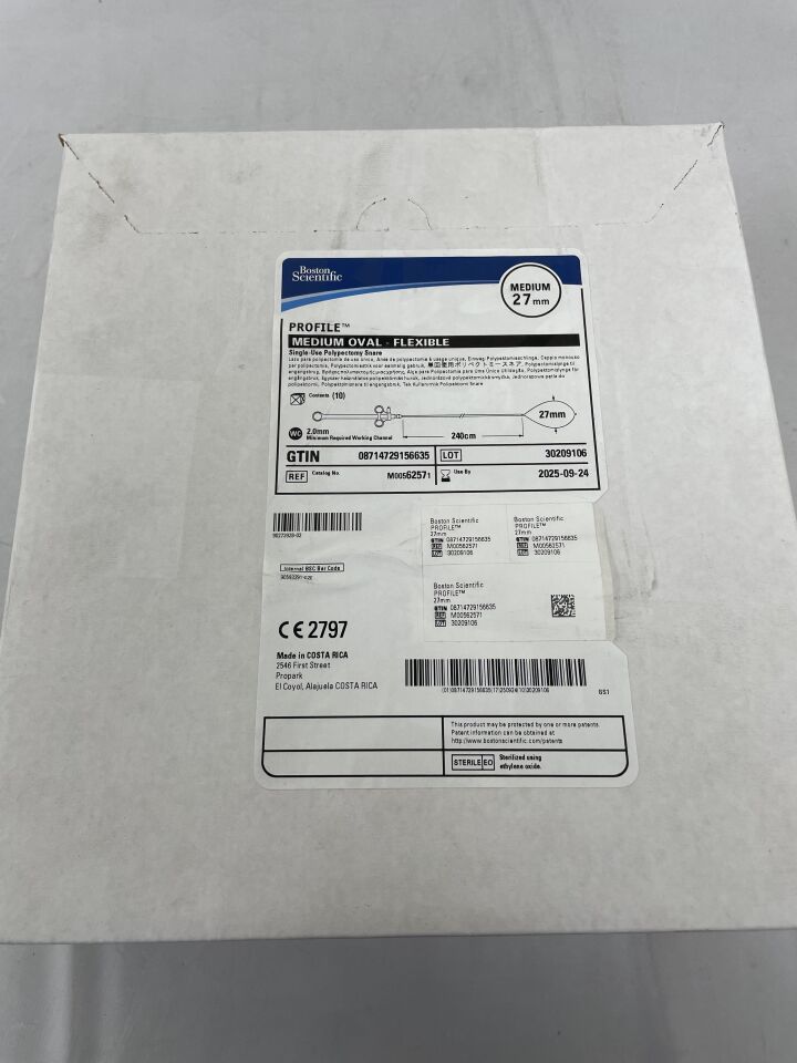 6257 - BOSTON SCIENTIFIC - Asa de polipectomía desechable de perfil ovalado mediano, flexible - 27 mm (caja de 10) - (Fecha de caducidad: 24/09/2025)