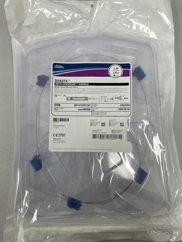 390500  -  BOSTON SCIENTIFIC  -  Dakota Nitinol Stone Retrieval Device with Opensure Handle - 1.9Fr x 120cm x 8mm , ( EA )  -  ( Expiry Date : 2025-05-02 )