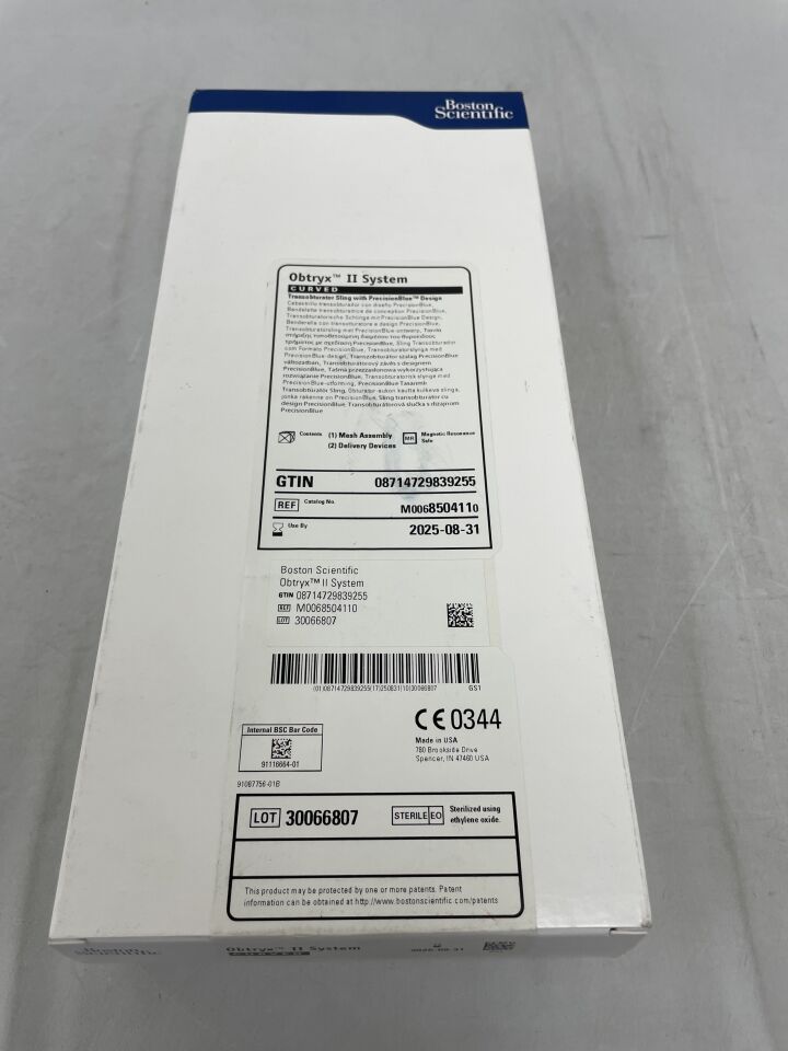 850411  -  BOSTON SCIENTIFIC  -  Obtryx II System Curved Transobturator Sling System With PrecisionBlue Design  , ( BX/1 )  -  ( Expiry Date : 2025-08-31 )