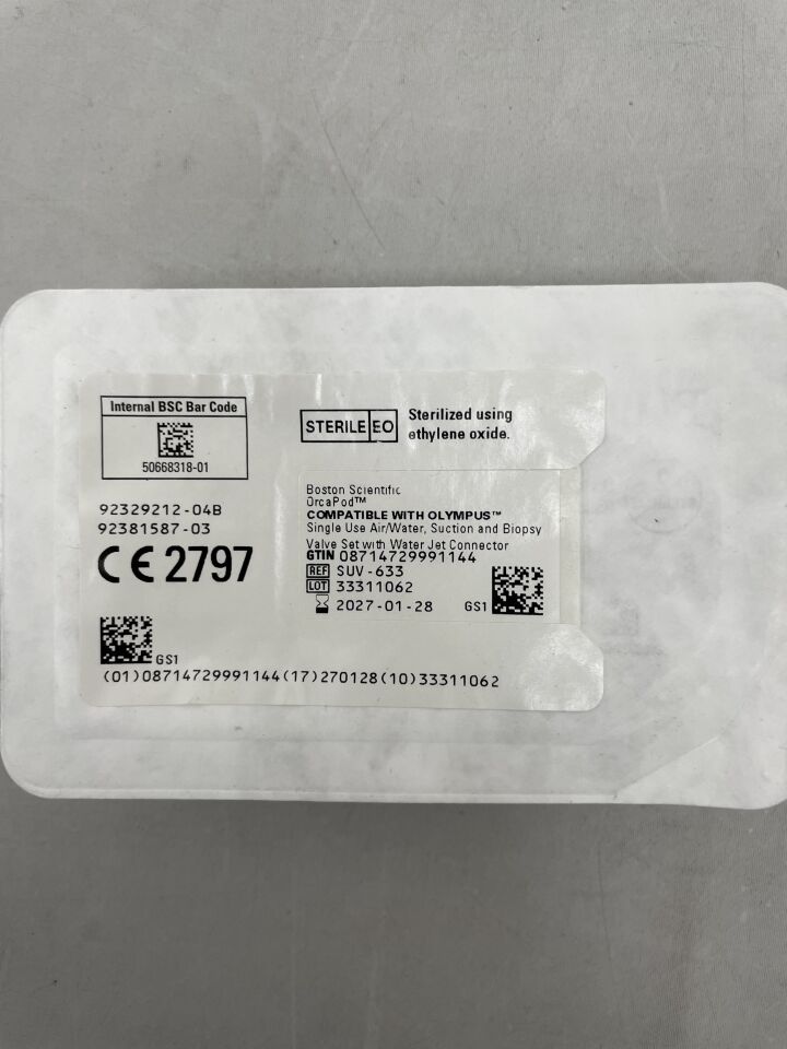 SUV-633 - 波士頓科學 - OrcaPod，氣/水，抽吸和活檢閥套裝，帶水射流接頭，（EA）-（有效期至：2027-01-28）