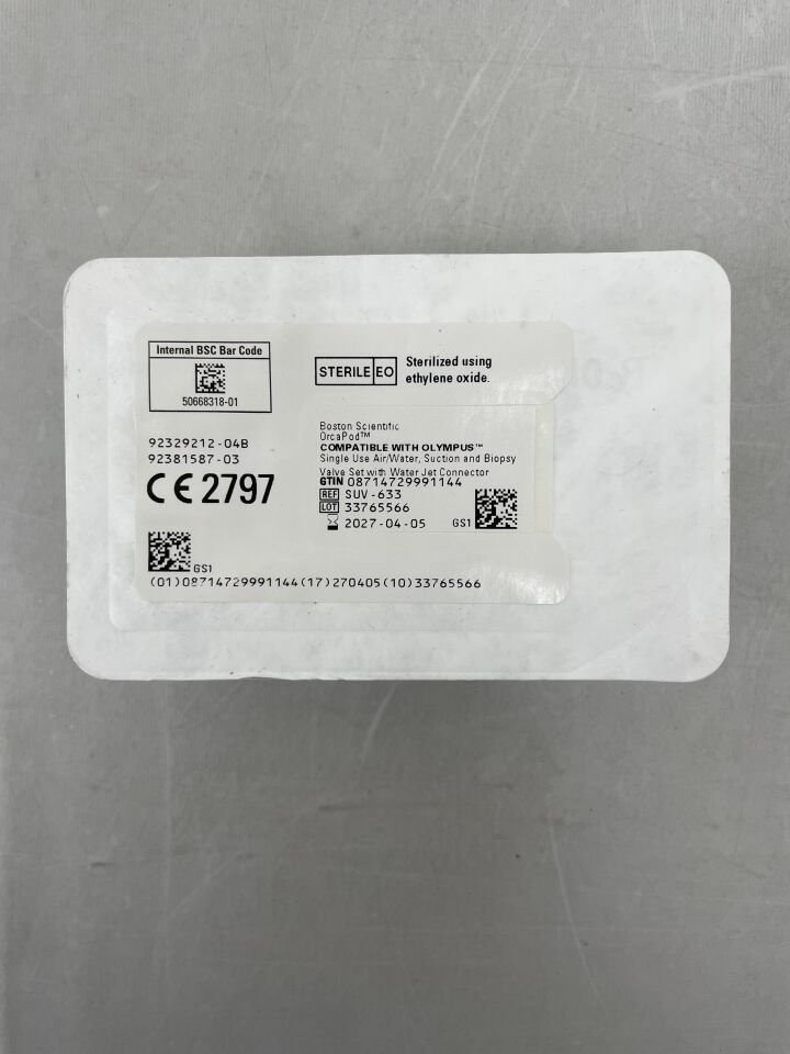 SUV-633  -  BOSTON SCIENTIFIC  -  OrcaPod, Air/Water, Suction and Biopsy Valve Set with Water Jet Connector , ( EA )  -  ( Expiry Date : 2027-04-05 )