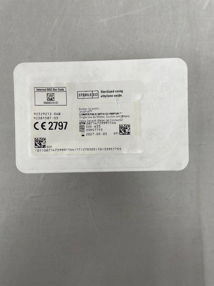 SUV-633  -  BOSTON SCIENTIFIC  -  OrcaPod, Air/Water, Suction and Biopsy Valve Set with Water Jet Connector , ( EA )  -  ( Expiry Date : 2027-05-03 )
