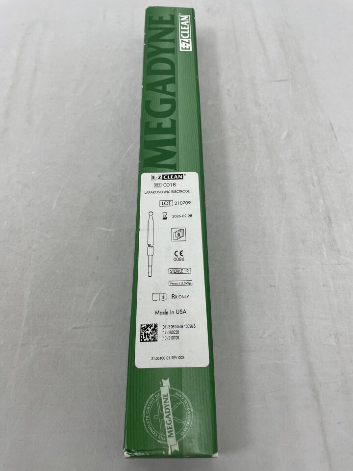 18  -  ETHICON  -  MEGADYNE E-Z CLEAN Disposable Laparoscopic Electrode, Curved Spatula, 13-1/2" L, Standard , ( BX/6 )  -  ( Expiry Date : 2026-02-28 )