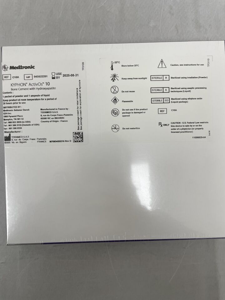 C10A  -  MEDTRONIC  -  Activos Bone Cement with Hydroxyapatite , ( BX/1 )  -  ( Expiry Date : 2025-08-31 )