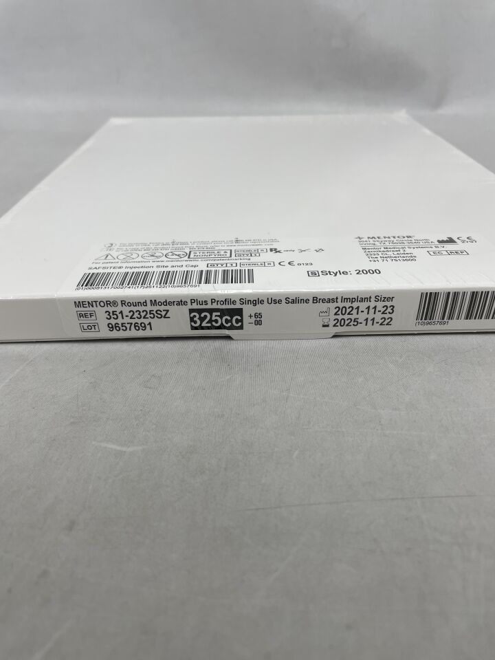351-2325SZ - MENTOR - 圓形中等高度鹽水乳房假體尺寸測量器，325cc，（BX/1）-（有效期至：2025-11-22）