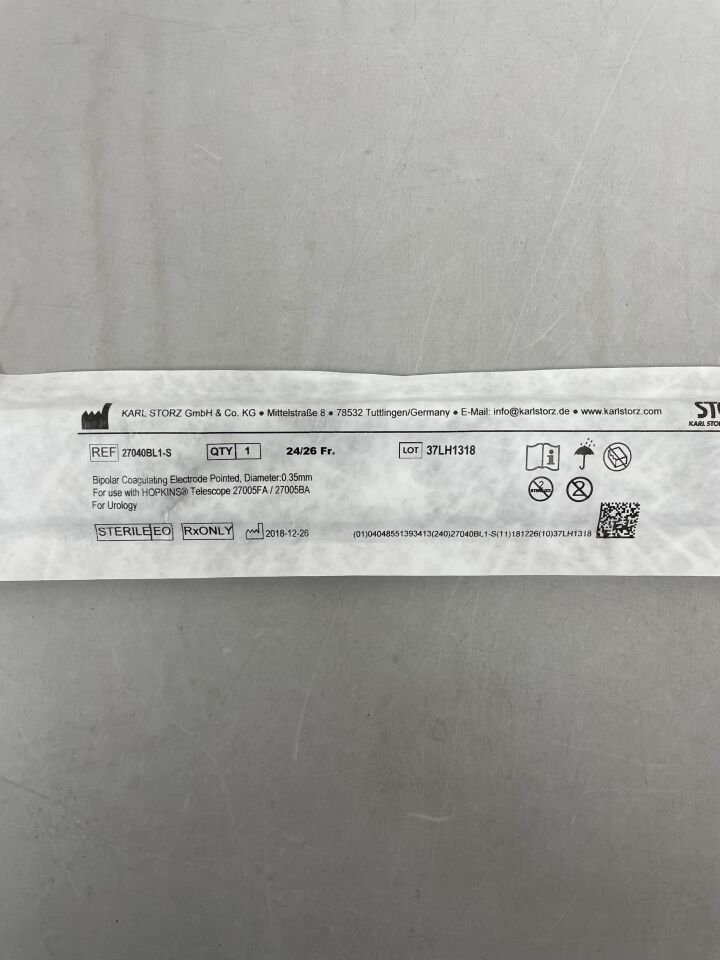 27040BL1-S  -  STORZ  -  24/26F Bipolar Cutting Loop, Pointed , ( EA )  -  ( Expiry Date : 2099-12-31 )