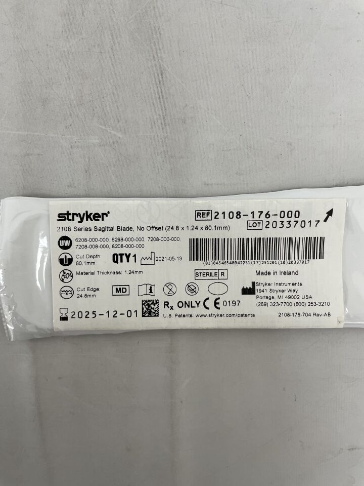 2108-176-000  -  STRYKER  -  sagittal blade wide extra thick no offset , ( EA )  -  ( Expiry Date : 2025-12-01 )