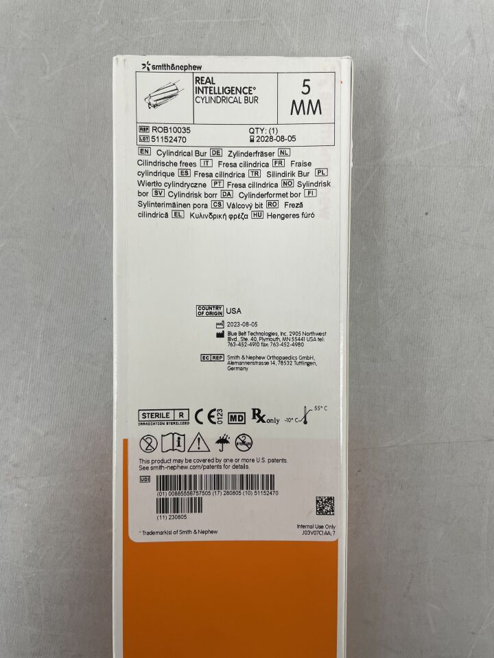 ROB10035 - 史密斯和內普惠 - 圓柱形旋轉銼，5 毫米，（盒/1）-（有效期至：2028-08-05）