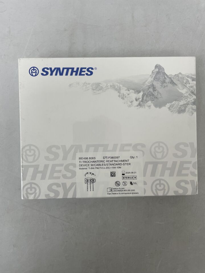 498.806S - SYNTHES - TROCHANTERIC REATTACHMENT DEVICE with CABLES, STANDARD, titanium, (BX/1) - ( Expiry Date: 2025-08-31 )