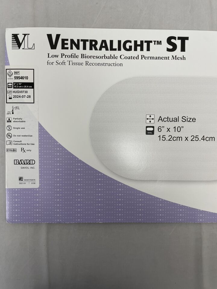 5954610 - BARD - Ventralight ST Mesh: 6" x 10" Oval, (BX/1) - ( Expiry Date: 2024-07-28 )