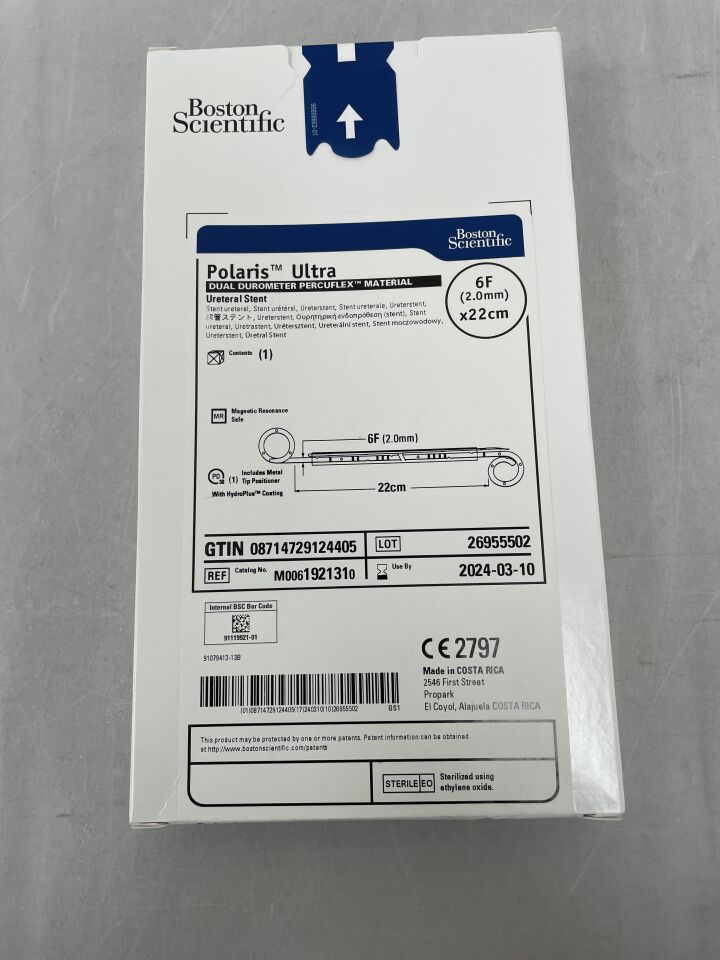 192131 - BOSTON SCIENTIFIC - Polaris Ultra Ureteral Stent - Dual Durometer Percuflex Material - 6Fr x 22cm, (BX/1) - ( Expiry Date: 2024-03-10 )