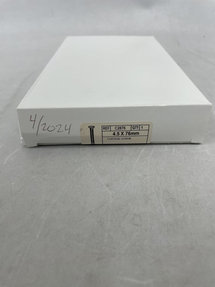 C2876 - CONMED - Cortical Screw, 4.5mm x 76mm, (BX/1) - ( Expiry Date: 2024-04-16 )